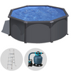 Gre Anthracite Ronde Ø300 x 120 cm - Piscine hors-sol en acier