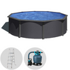 Gre Anthracite Ronde Ø460 x 120 cm - Piscine hors-sol en acier